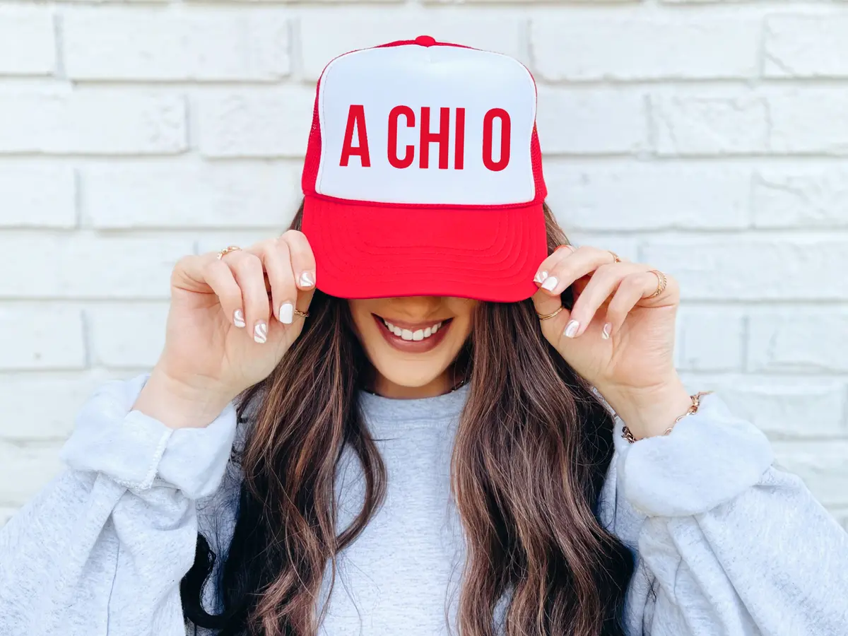 Alpha Chi Omega Trucker Hat - A Chi O Cap 1