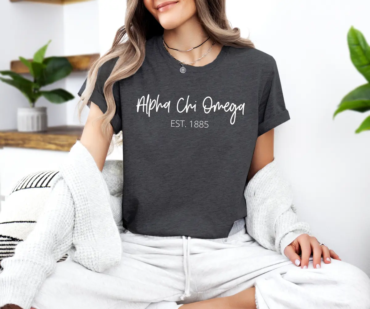 Alpha Chi Omega Short Sleeve T-Shirt - Golden Tee 1
