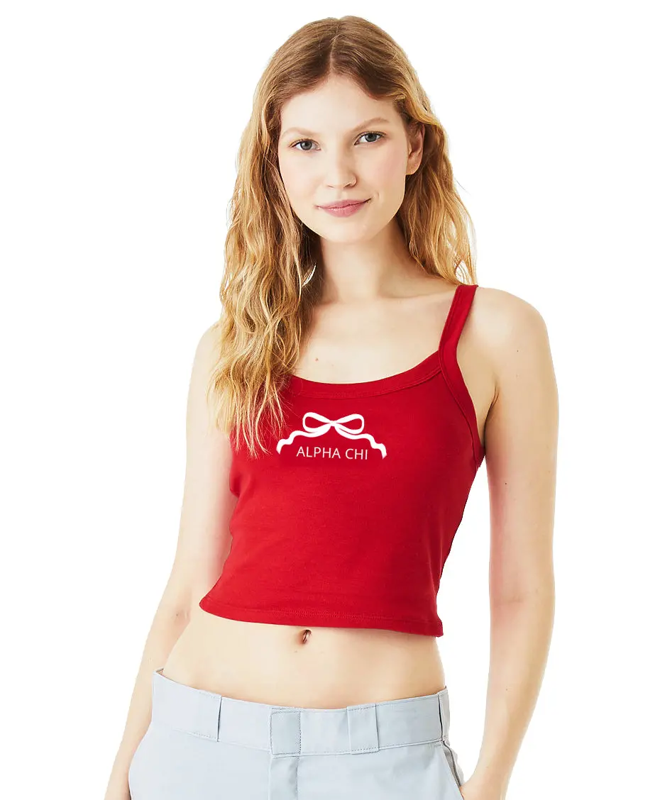 Alpha Chi Omega Spaghetti Strap Tank - A Chi O Bow 1