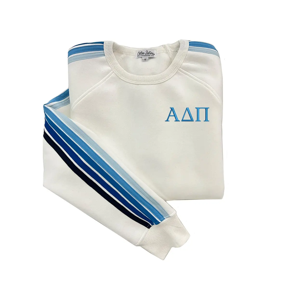 Alpha Delta Pi 5 Stripe Crewneck Sweatshirt 1