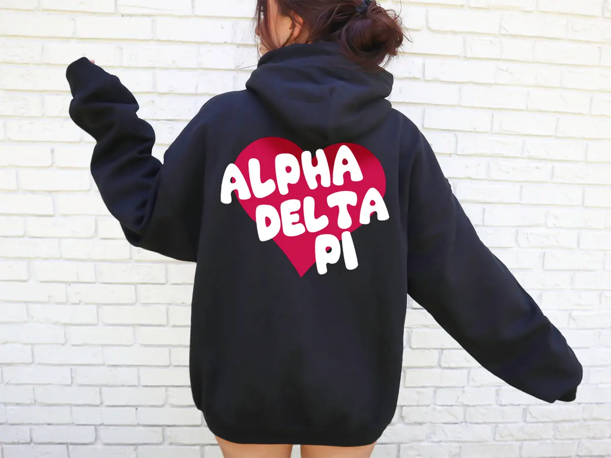 Alpha Delta Pi Boxy Heart Pullover Hoodie 1
