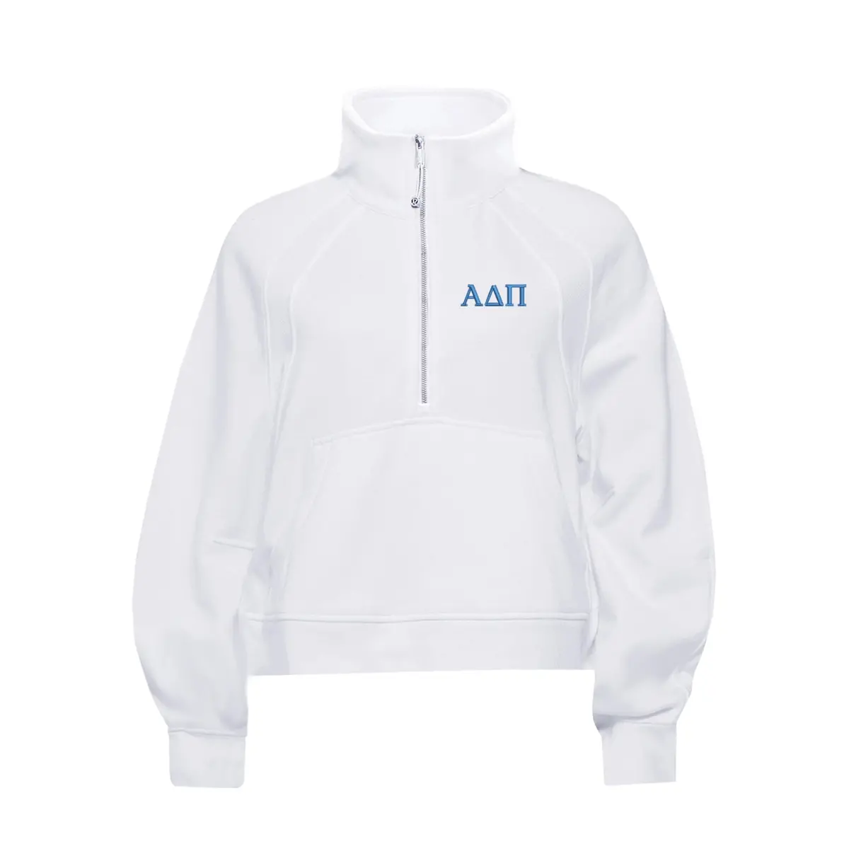 Alpha Delta Pi Lululemon Scuba Oversized Funnel-Neck Half Zip - White 1