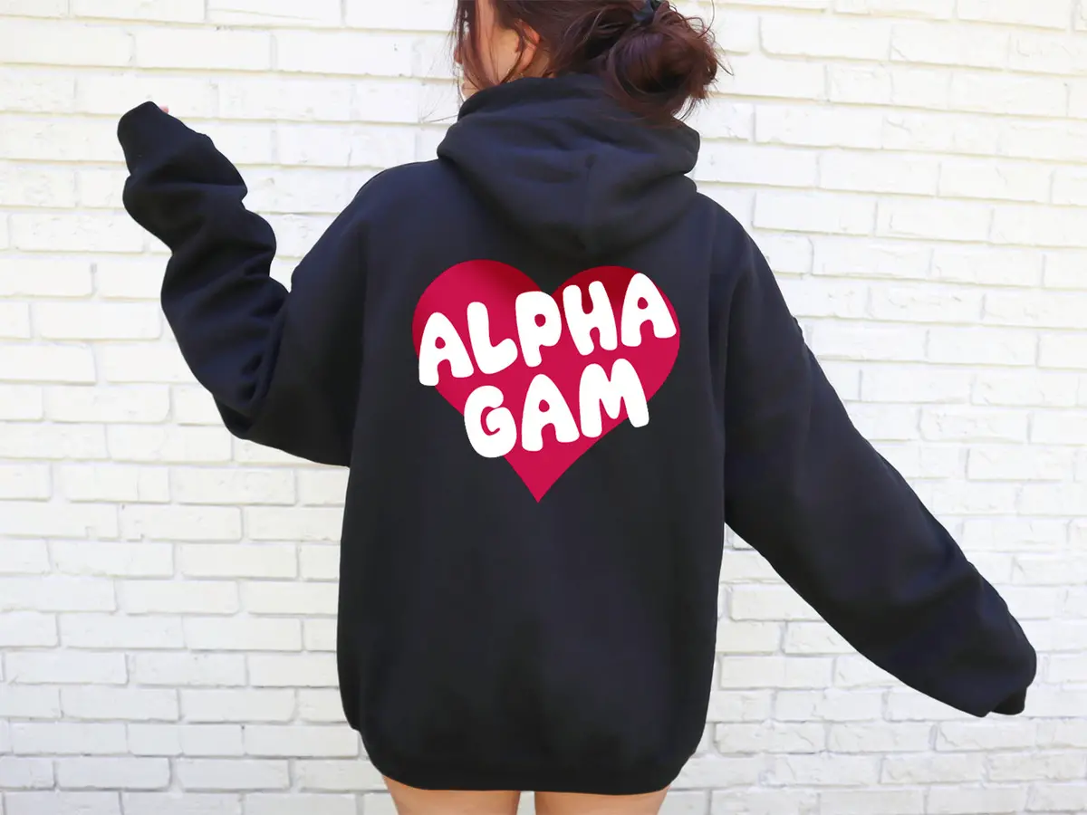 Alpha Gamma Delta Boxy Heart Pullover Hoodie 1