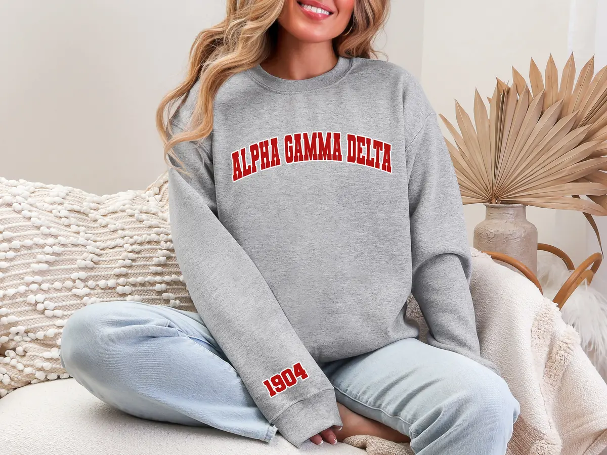 Alpha Gamma Delta Varsity Crewneck 1904 1