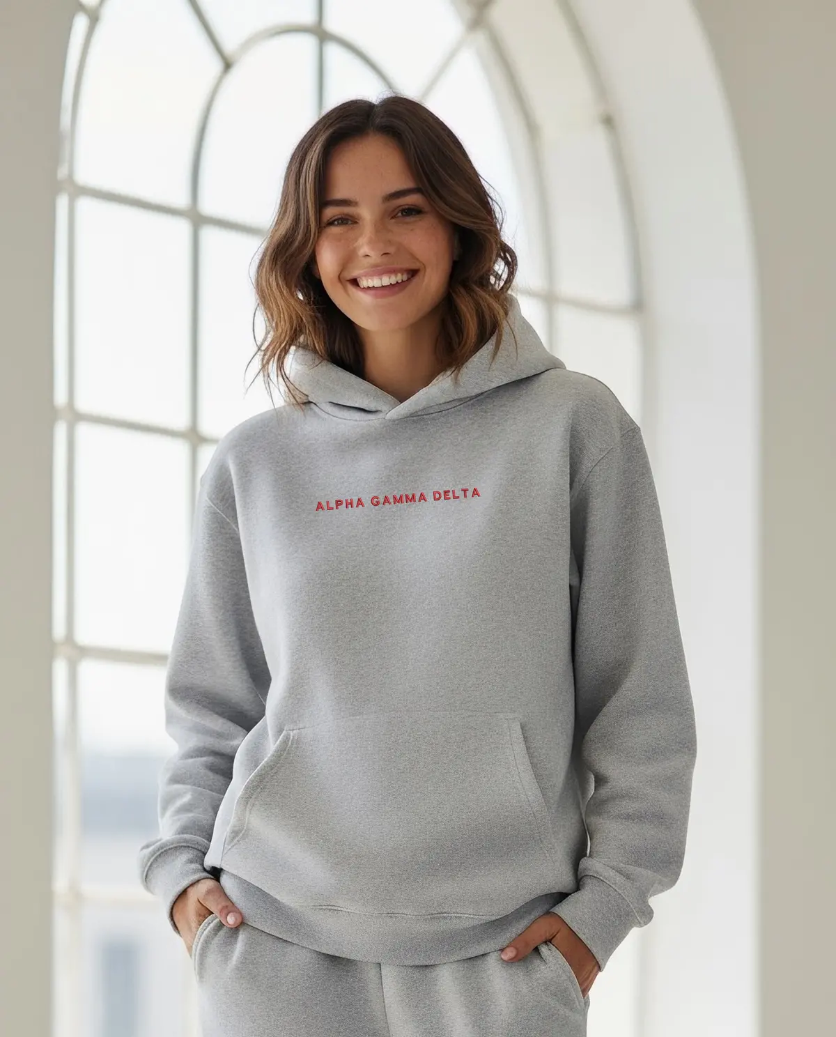 Alpha Gamma Delta Fave Fit Hoodie - Wordmark 1