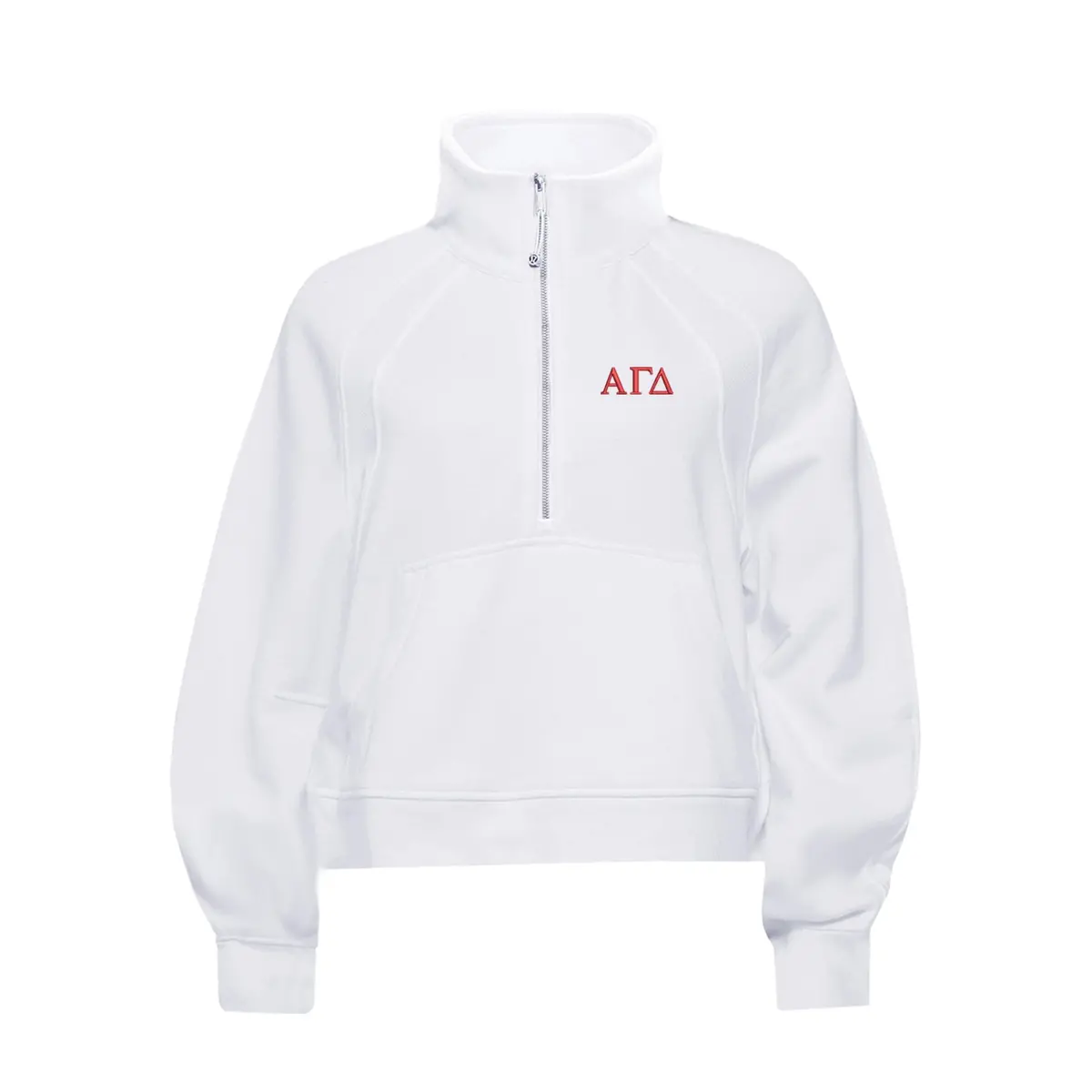 Alpha Gamma Delta Lululemon Scuba Oversized Funnel-Neck Half Zip - White 1