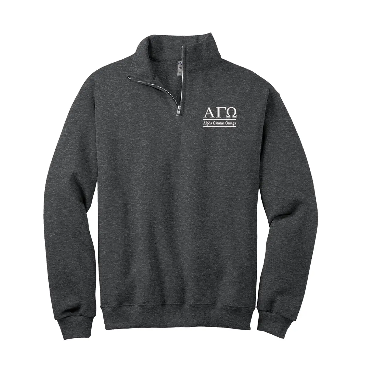 Alpha Gamma Omega Quarter Zip Sweatshirt - 2 Line Design 1