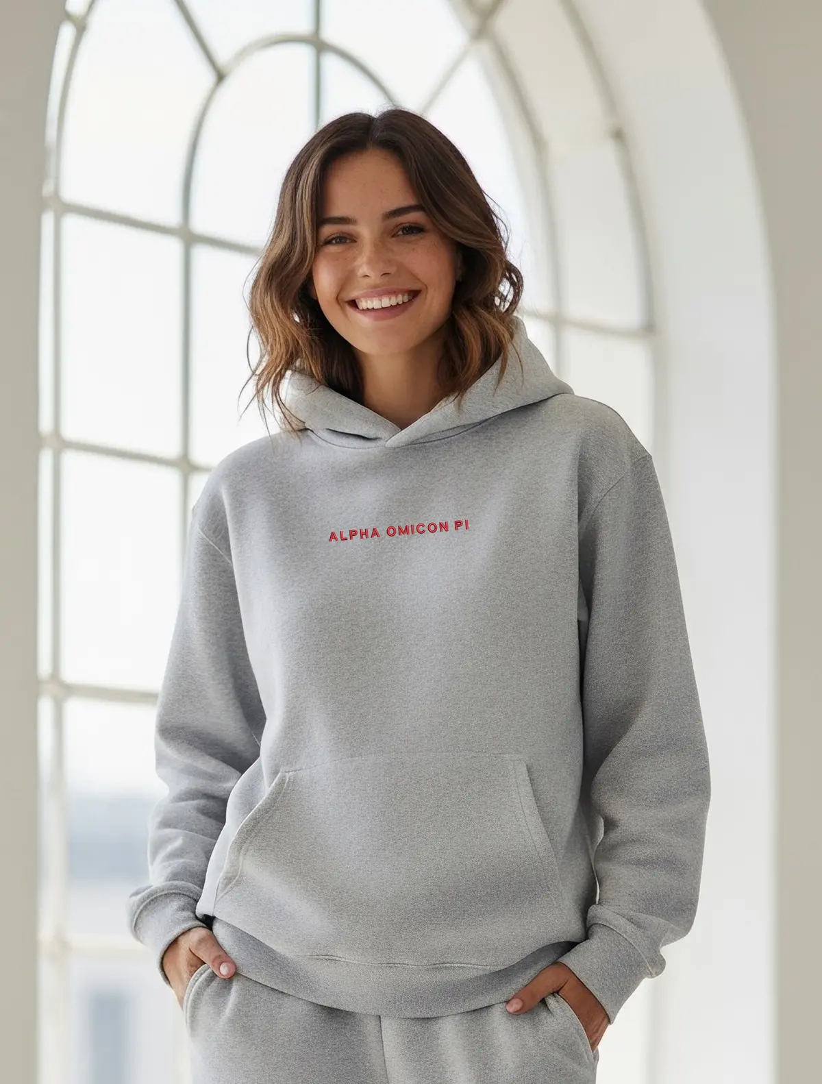 Alpha Omicron Pi Fave Fit Hoodie - Wordmark 1
