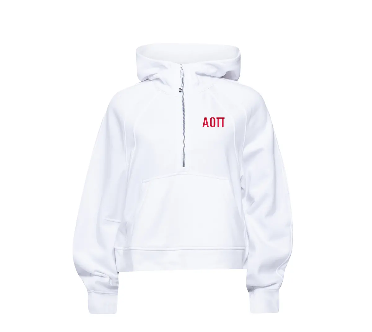 Alpha Omicron Pi Lululemon Scuba Oversized Half-Zip Hoodie - White - Xi Omicron Parents Club 1