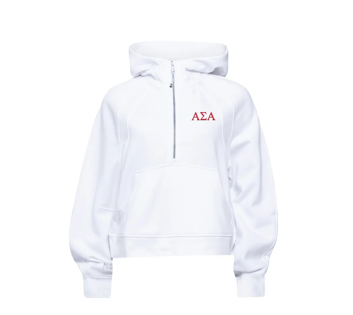 Alpha Sigma Alpha Lululemon Scuba Oversized Half-Zip Hoodie - White 1