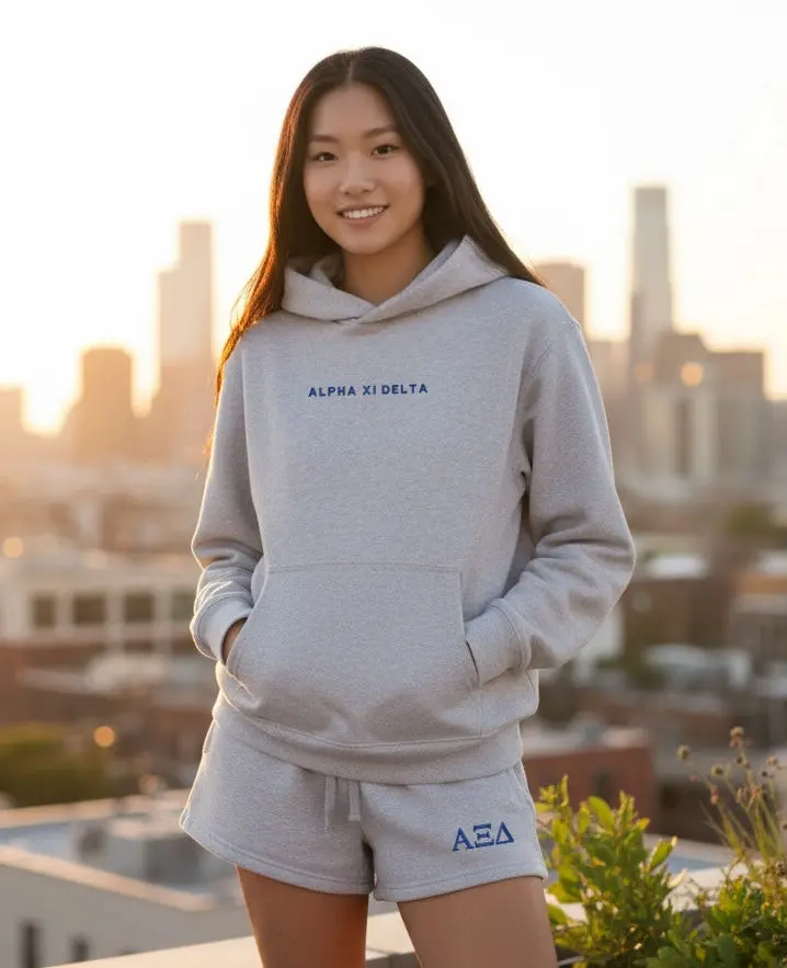 Alpha Xi Delta Fave Fit Hoodie - Wordmark 4