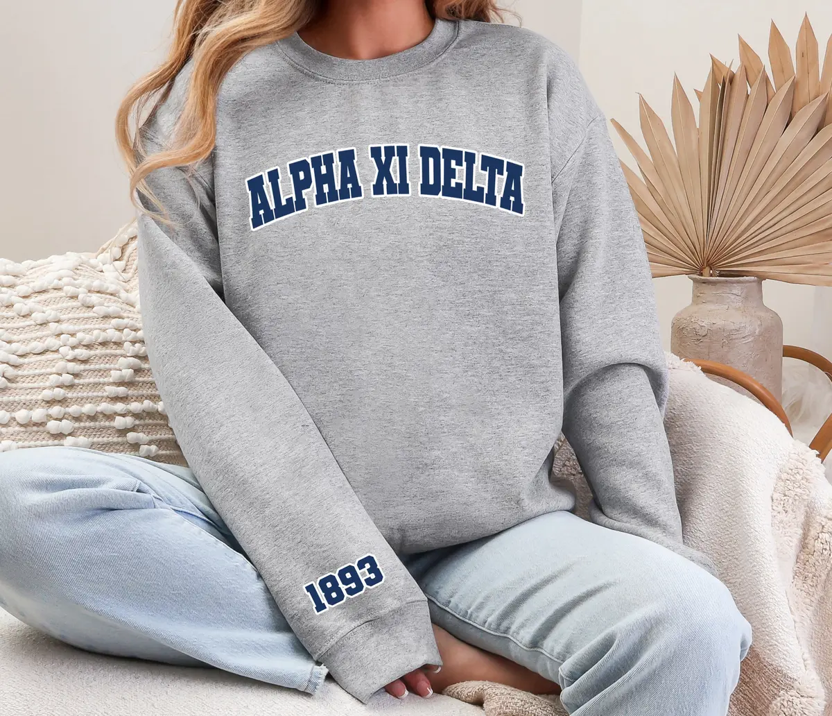 Alpha Xi Delta Varsity Crewneck 1893 1