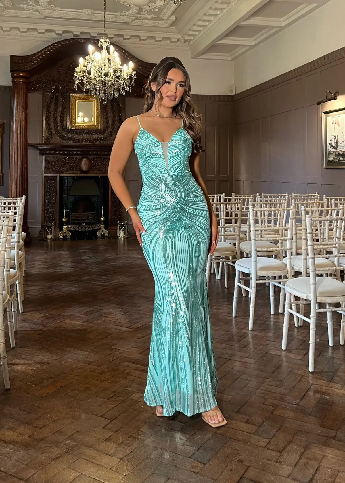 Always Sparkling Embellished Gown - Aqua 3