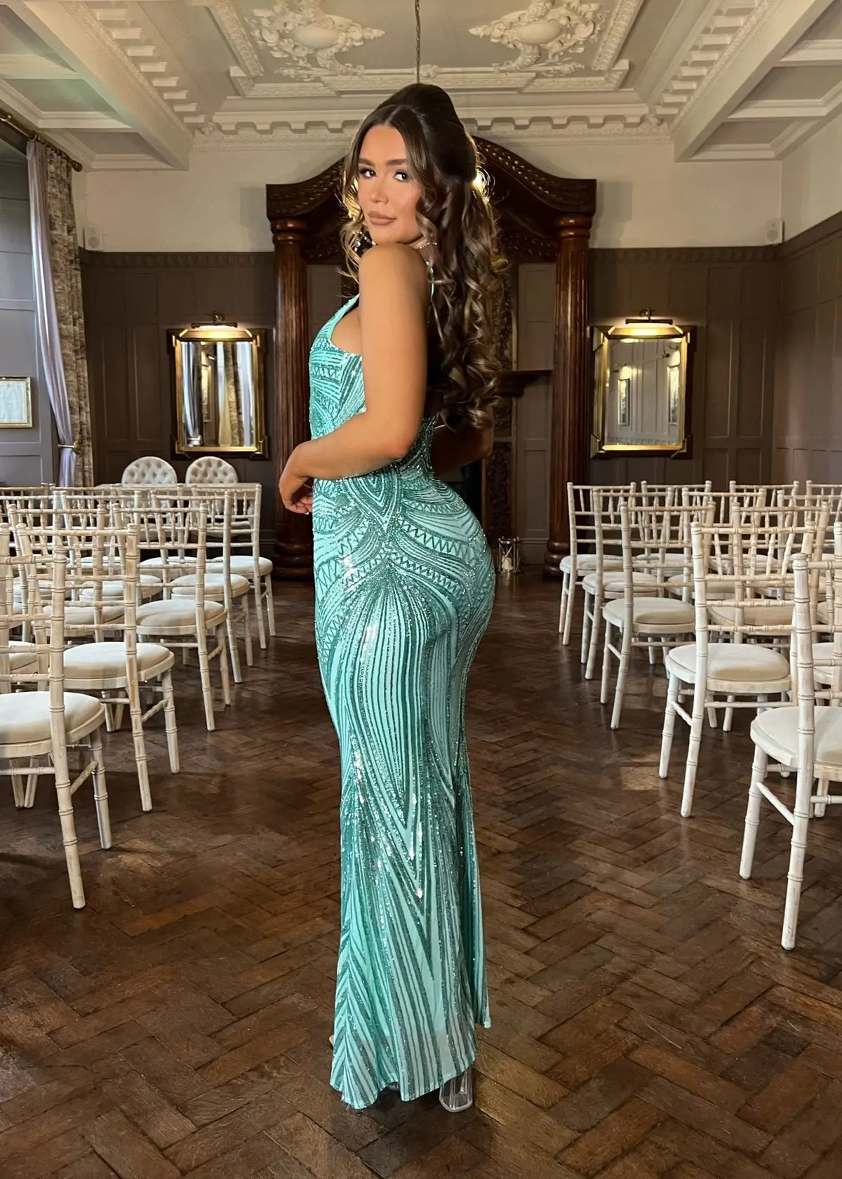 Always Sparkling Embellished Gown - Aqua 2