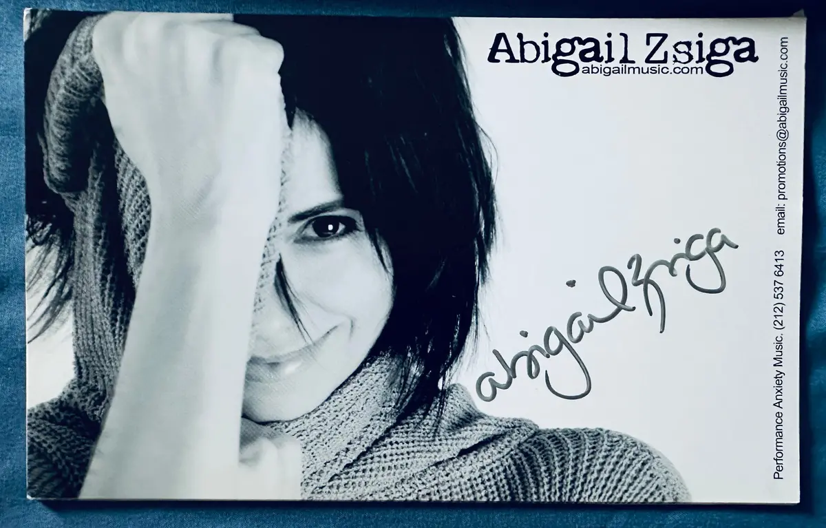 Abigail Autograph 5 X 7 Promotional Card Signed 1