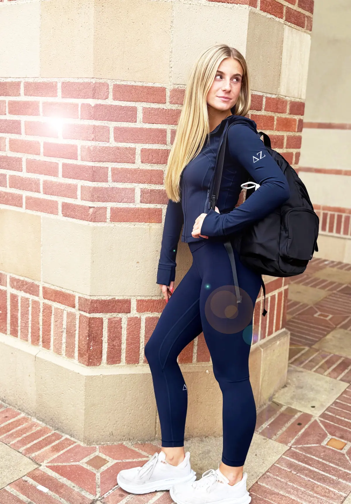 Delta Zeta Lululemon Define Cropped Hooded Jacket Nulu - Navy 2
