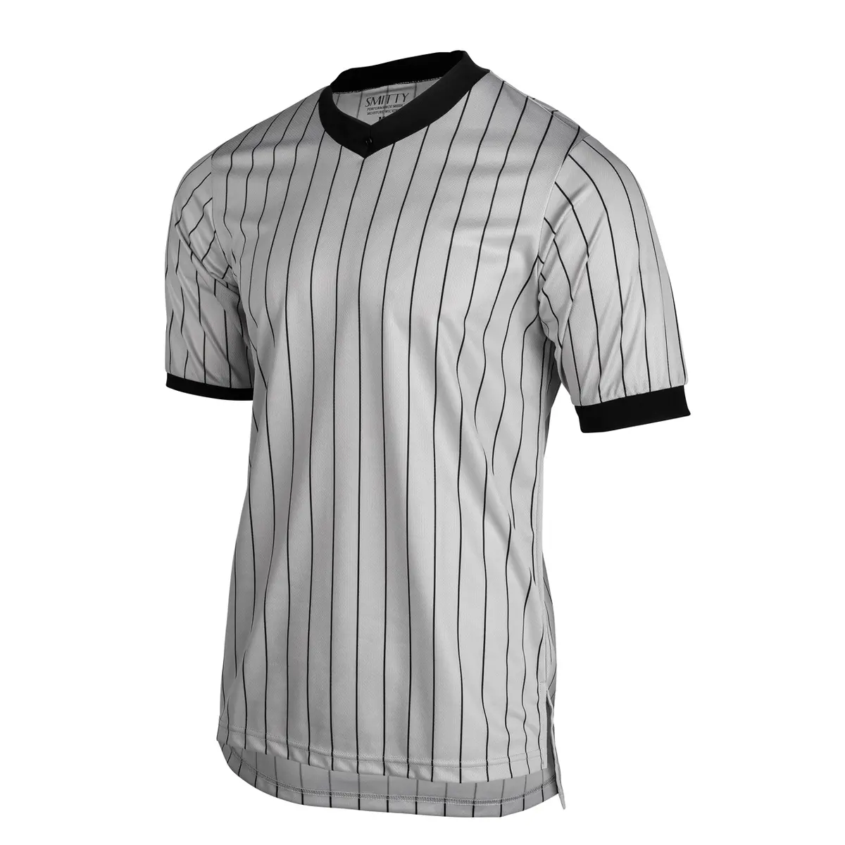 A Stock Grey W/Black Pinstripe Men's Basketball/Wrestling Shirt 1