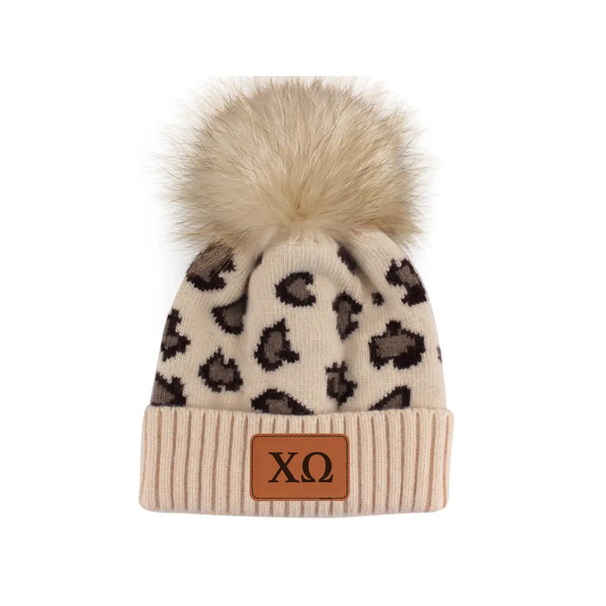 Chi Omega Leopard Beanie 1