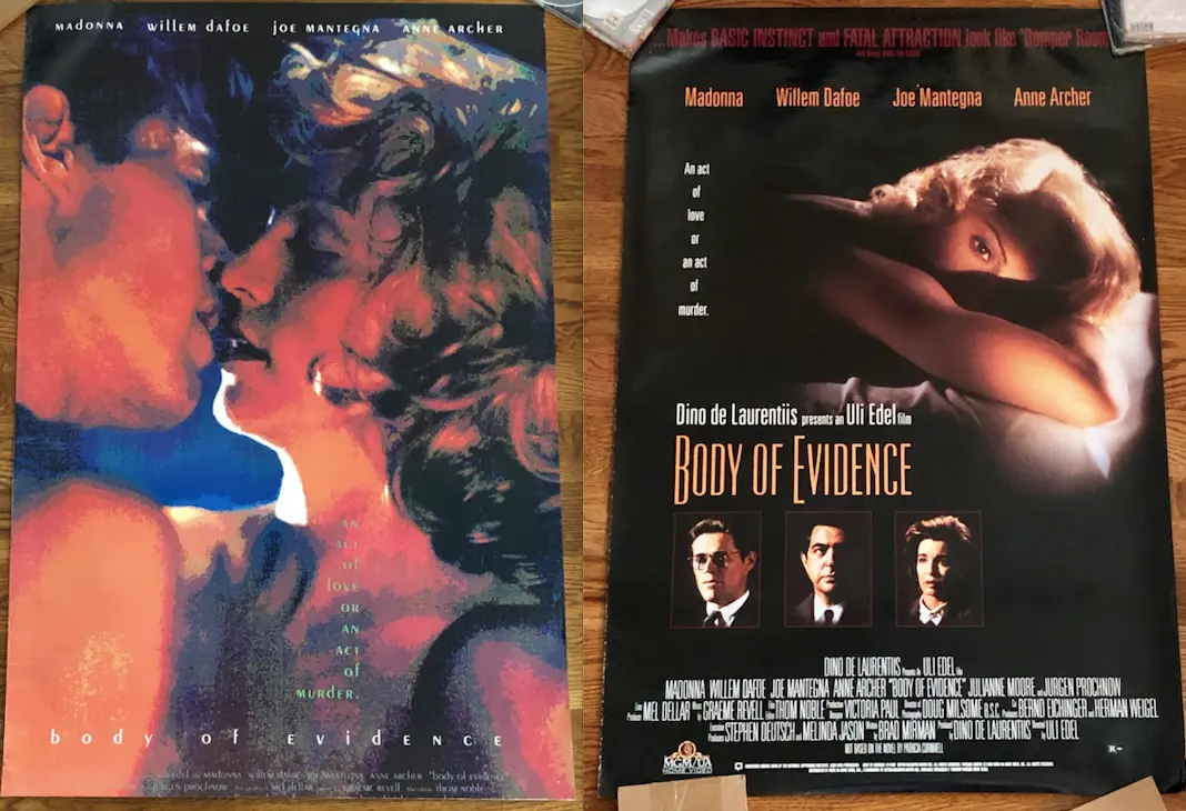 Madonna - 1993 Body Of Evidence Movie Poster Lot - Print 27X40 Used Borderline Music 1