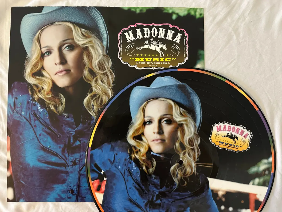 Madonna - Music Lp Import Picture Disc Vinyl Record With Promo Flat & Postcard.  (Us & Canada  Orders Only) 1