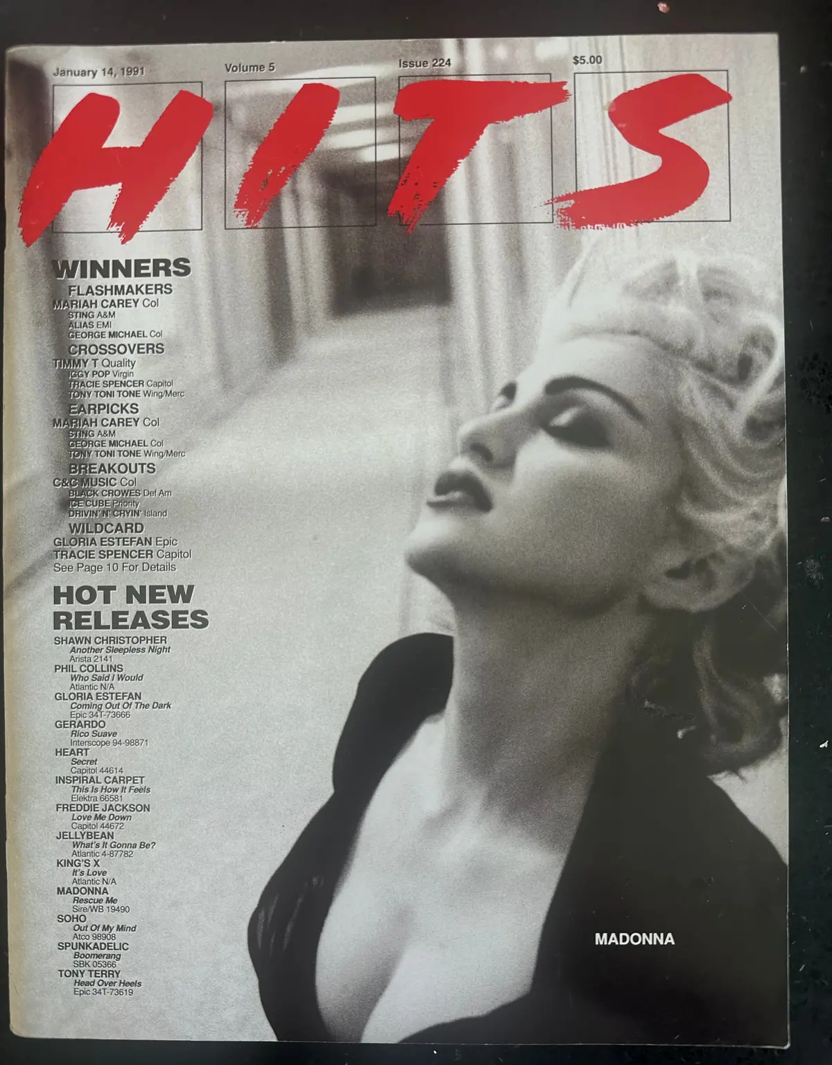 Madonna  Jan.1991 Hits Music Industry Magazine 'Rescue Me' 1