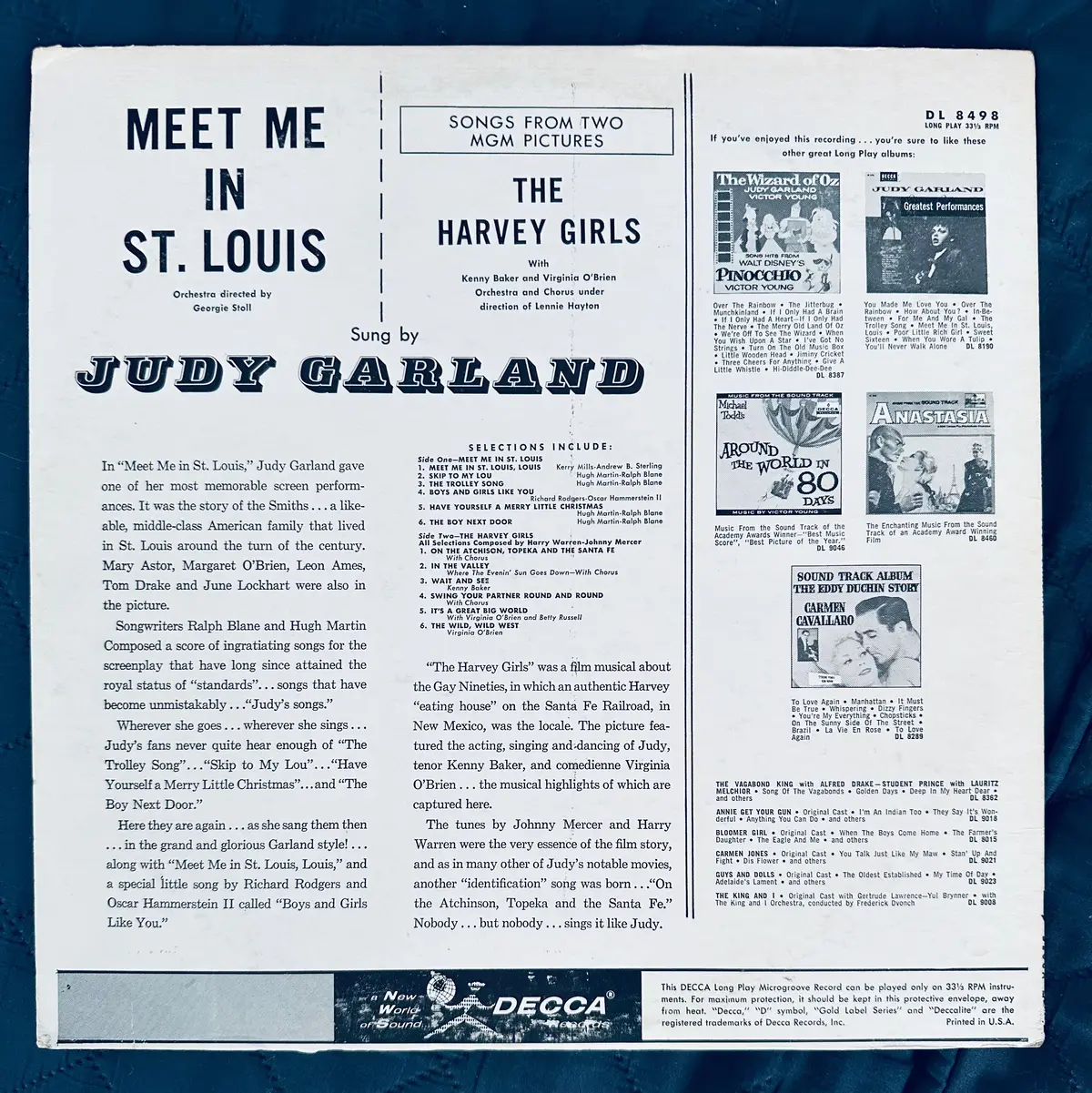 Judy Garland - Meet Me In St. Louis / The Harvey Girls Soundtrack - Lp Vinyl - Used 2