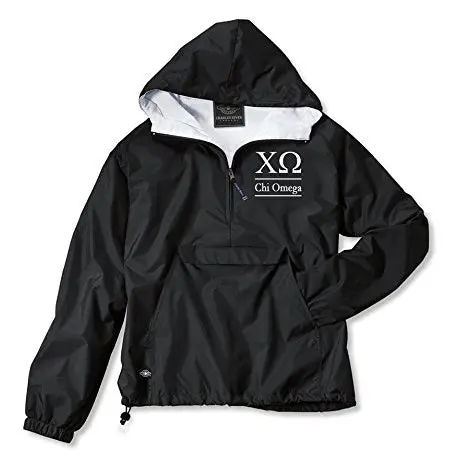 Chi Omega Classic Solid Pullover Windbreaker - Lined 1