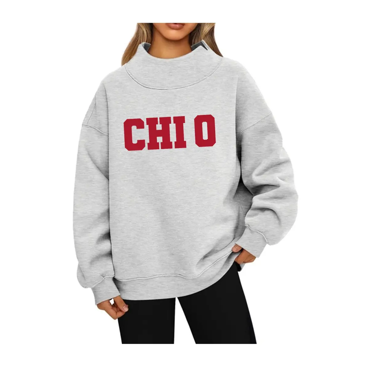 Chi Omega Mock Neck Sweatshirt - Chi O 1