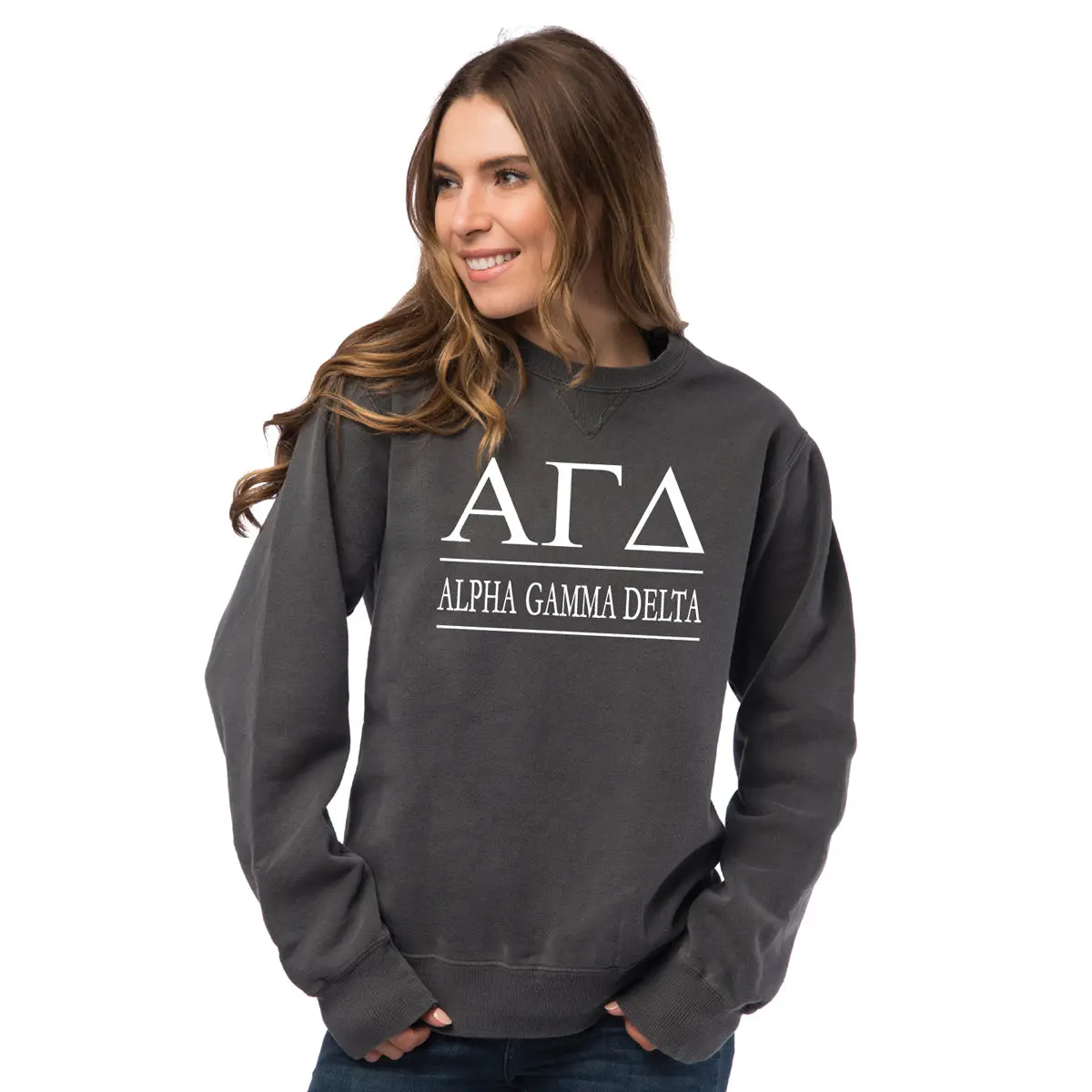 Alpha Gamma Delta Vintage Color Crewneck Sweatshirt 1