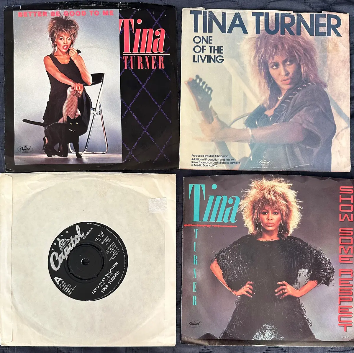 Tina Turner Set Of Four 7” Records 45’S - Used 1