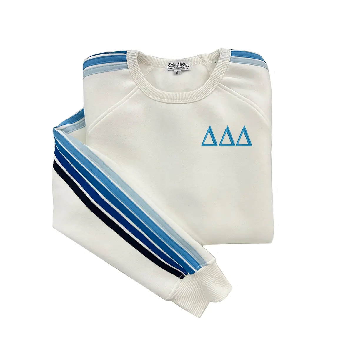 Delta Delta Delta 5 Stripe Crewneck 1