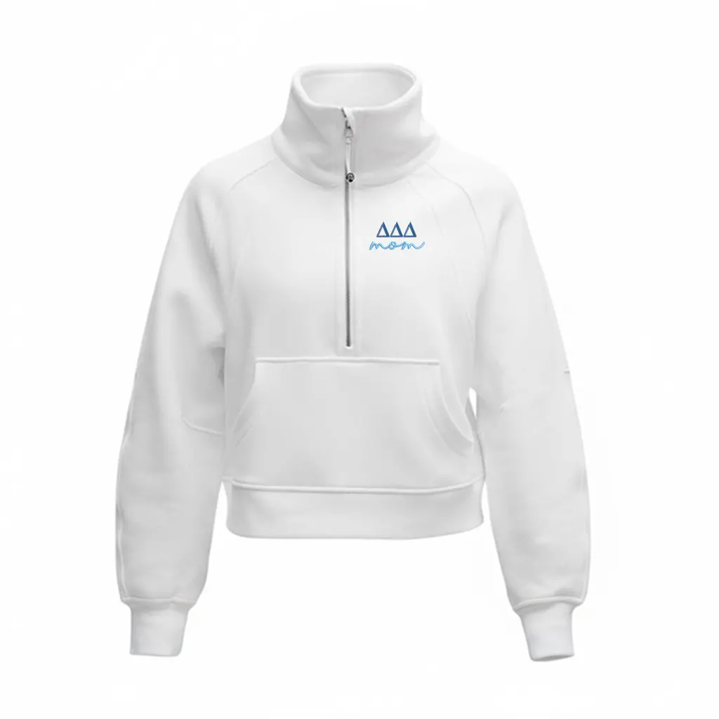 Delta Delta Delta Mom Lululemon Scuba Oversized Funnel-Neck Half Zip - White 1