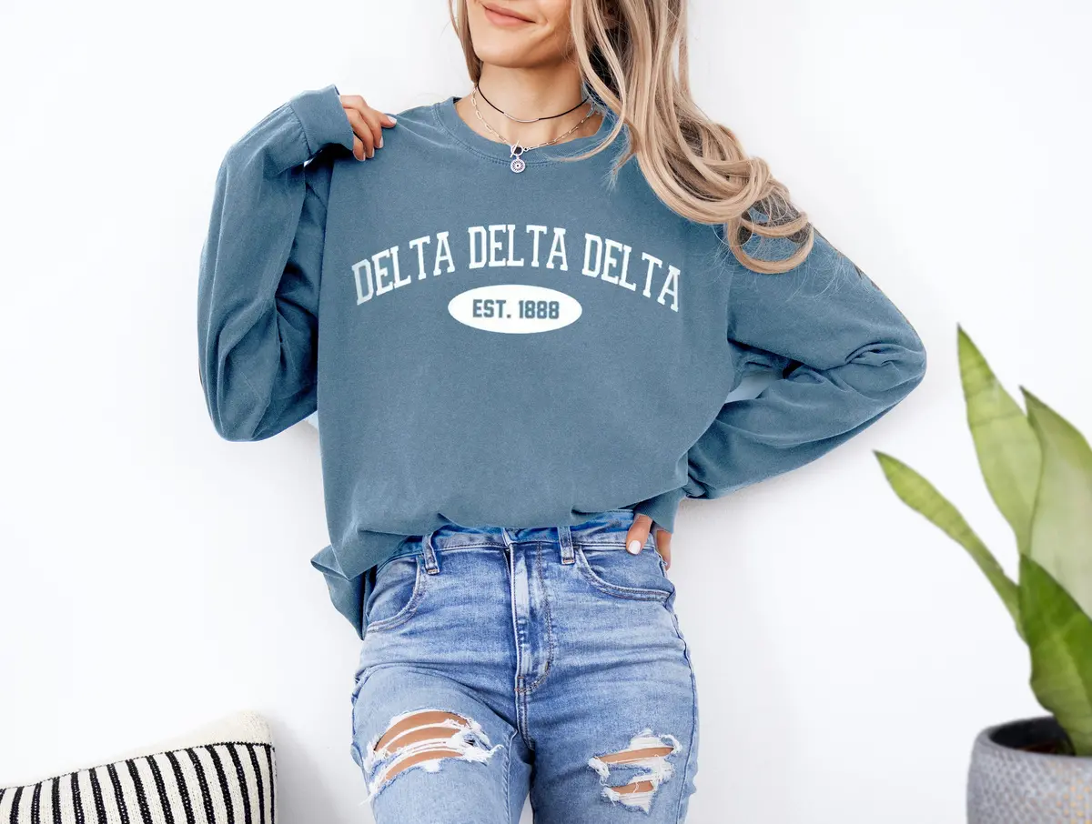 Delta Delta Delta Long Sleeve Vintage T-Shirt 1
