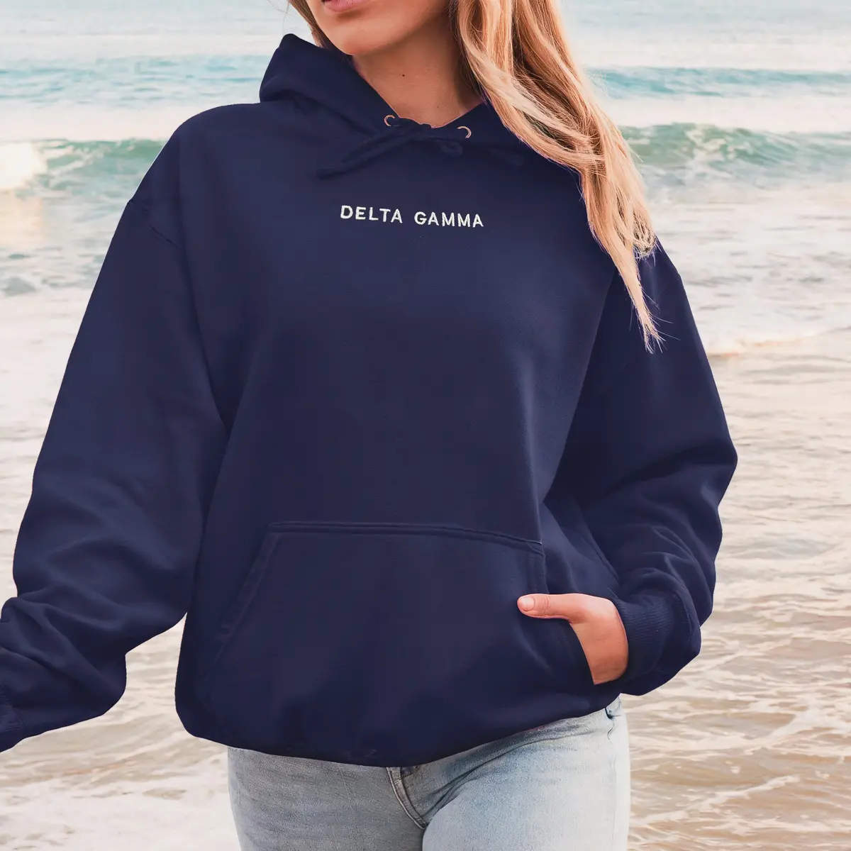 Delta Gamma Oversized Pullover Hoodie With Anchor 1873 1
