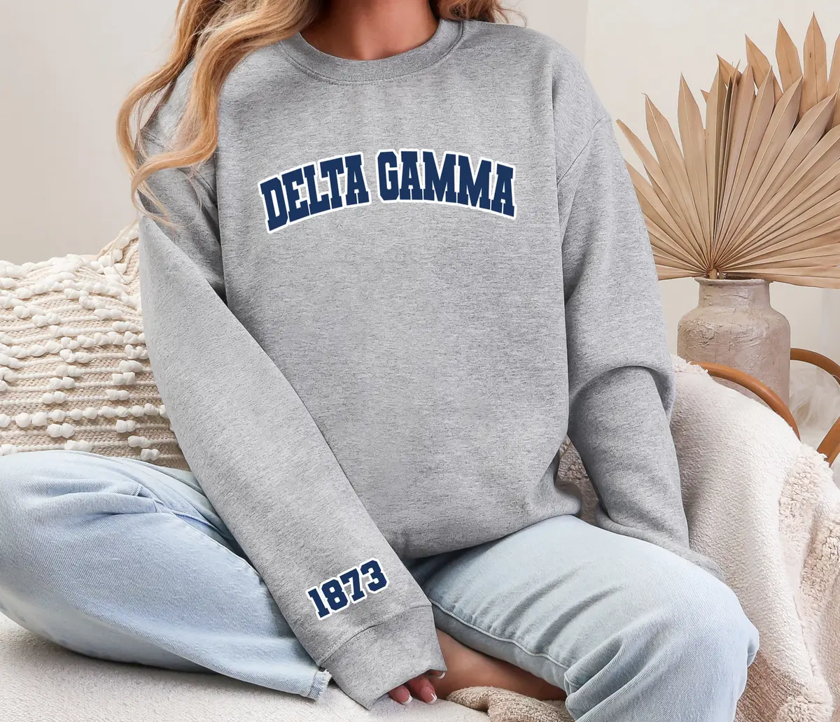 Delta Gamma Varsity Crewneck 1873 1