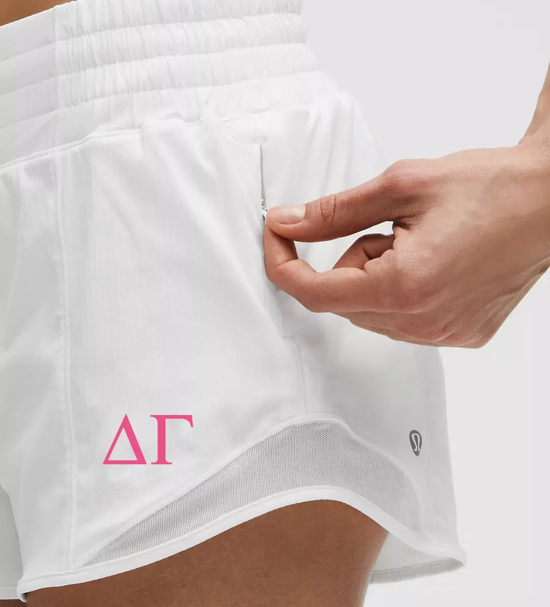 Delta Gamma Lululemon Hotty Hot High-Rise Lined Short 2.5" - White 2