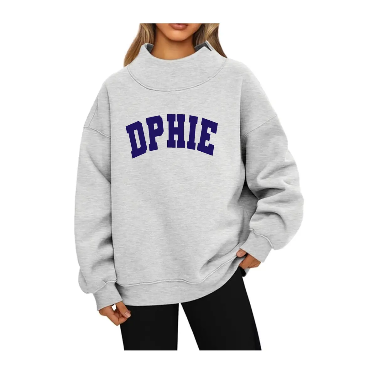 Delta Phi Epsilon Mock Neck Sweatshirt - Dphie 1
