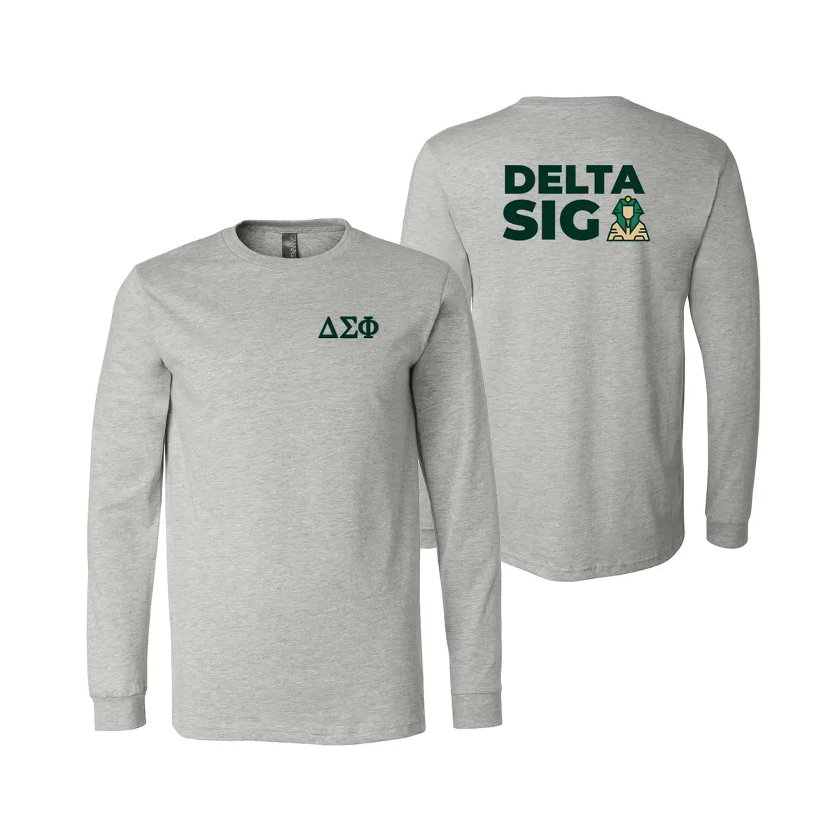 Delta Sigma Phi Long Sleeve Tee - Letters & Siggy 1