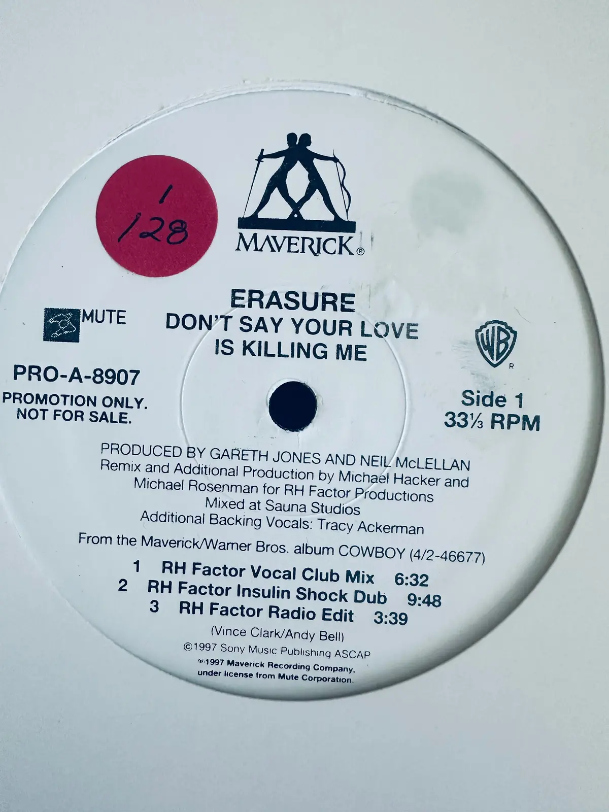 Erasure - Don't Say Your Love Is Killing Me (Promotional Only) 12" Lp Vinyl - 2