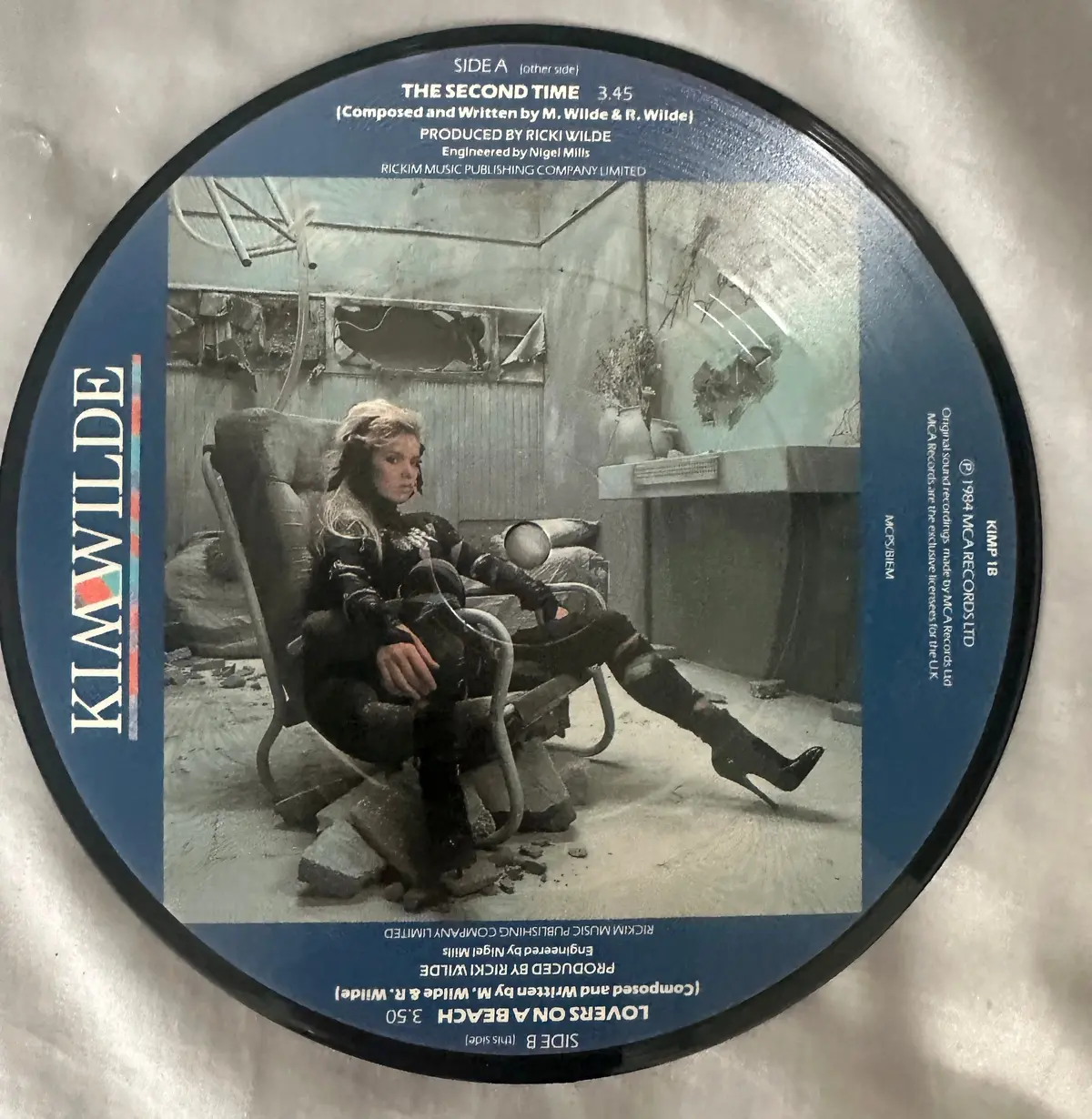Kim Wilde - The Second Time/ Lovers On A Beach -- 45 Record 7" Vinyl Picture Disc - Used 2
