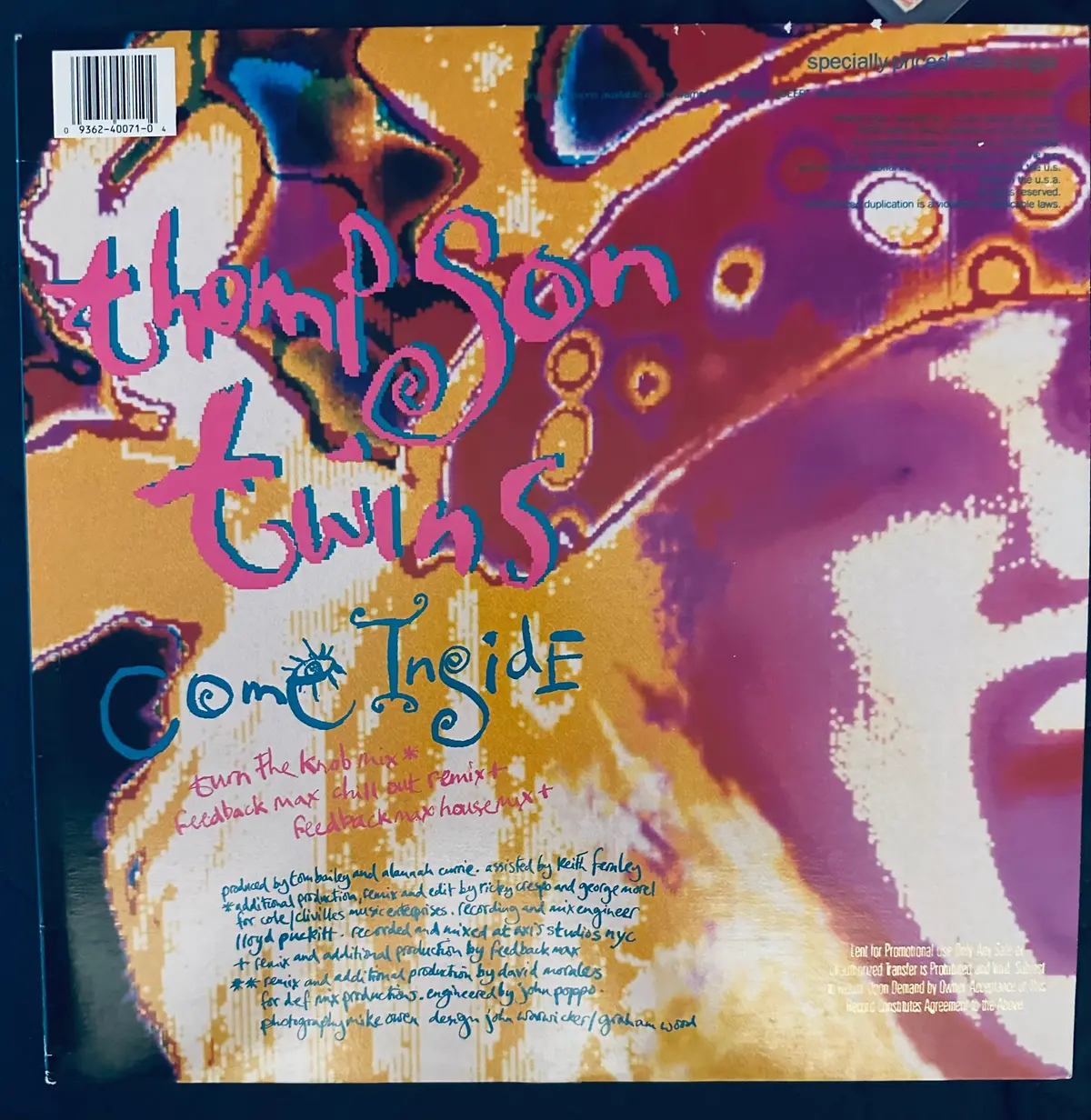 Thompson Twins - 12” Single Come Inside / The Saint -- Lp Vinyl - Used 1