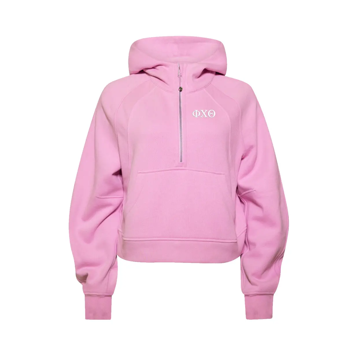 Phi Chi Theta Lululemon Scuba Oversized Half-Zip Hoodie - Pink Frosting 1