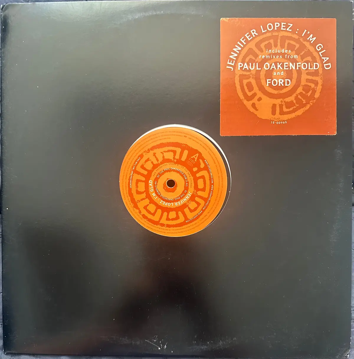 Jennifer Lopez / J.Lo I’M Glad Oakenfold / Ford Mixes  12” Single Lp Vinyl - Used 1