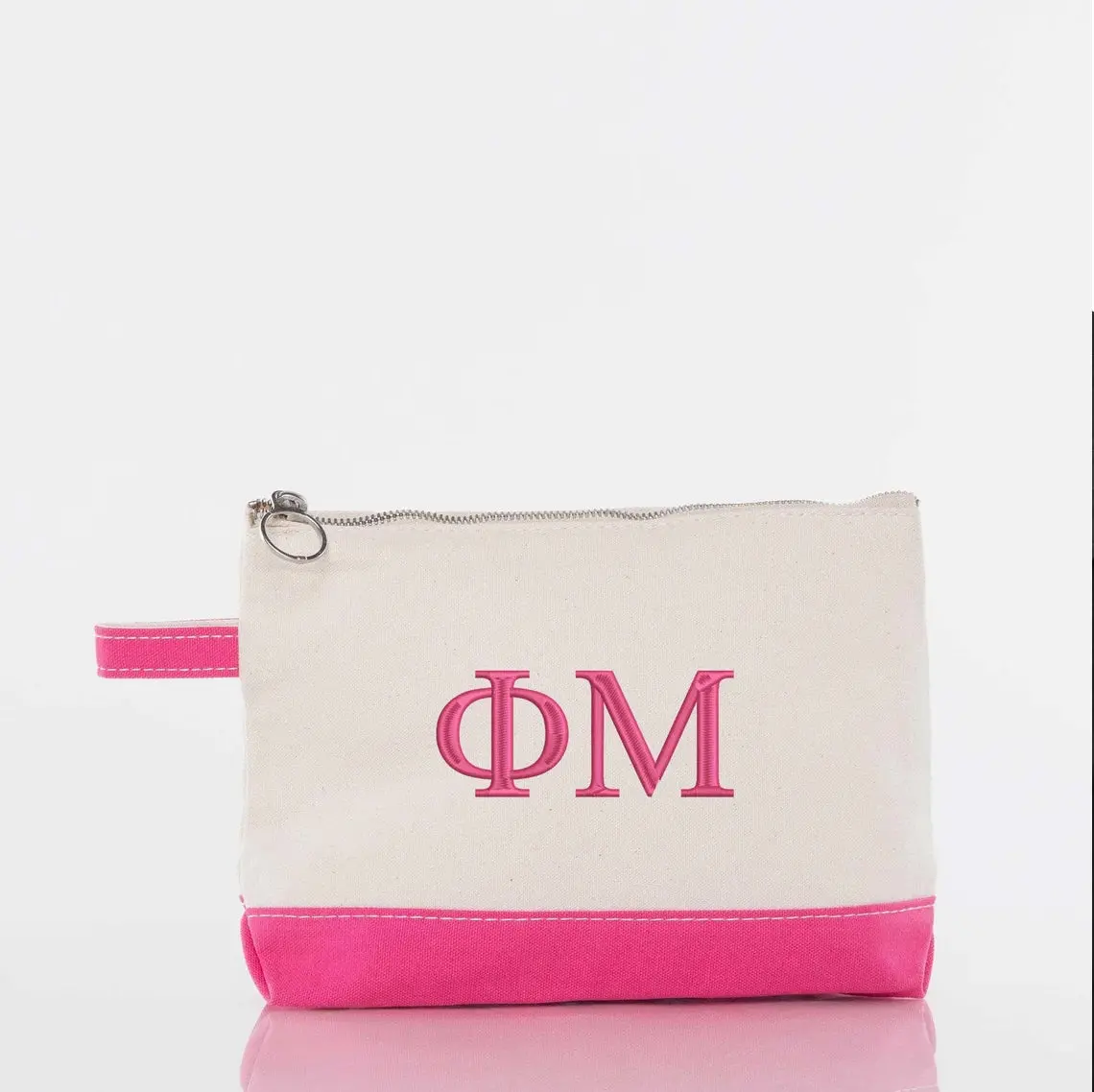 Phi Mu Canvas Cosmetic Bag 1