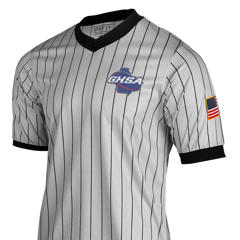 Georgia Ghsa Logo Dye Sublimated Men's Grey Wrestling Shirts 1