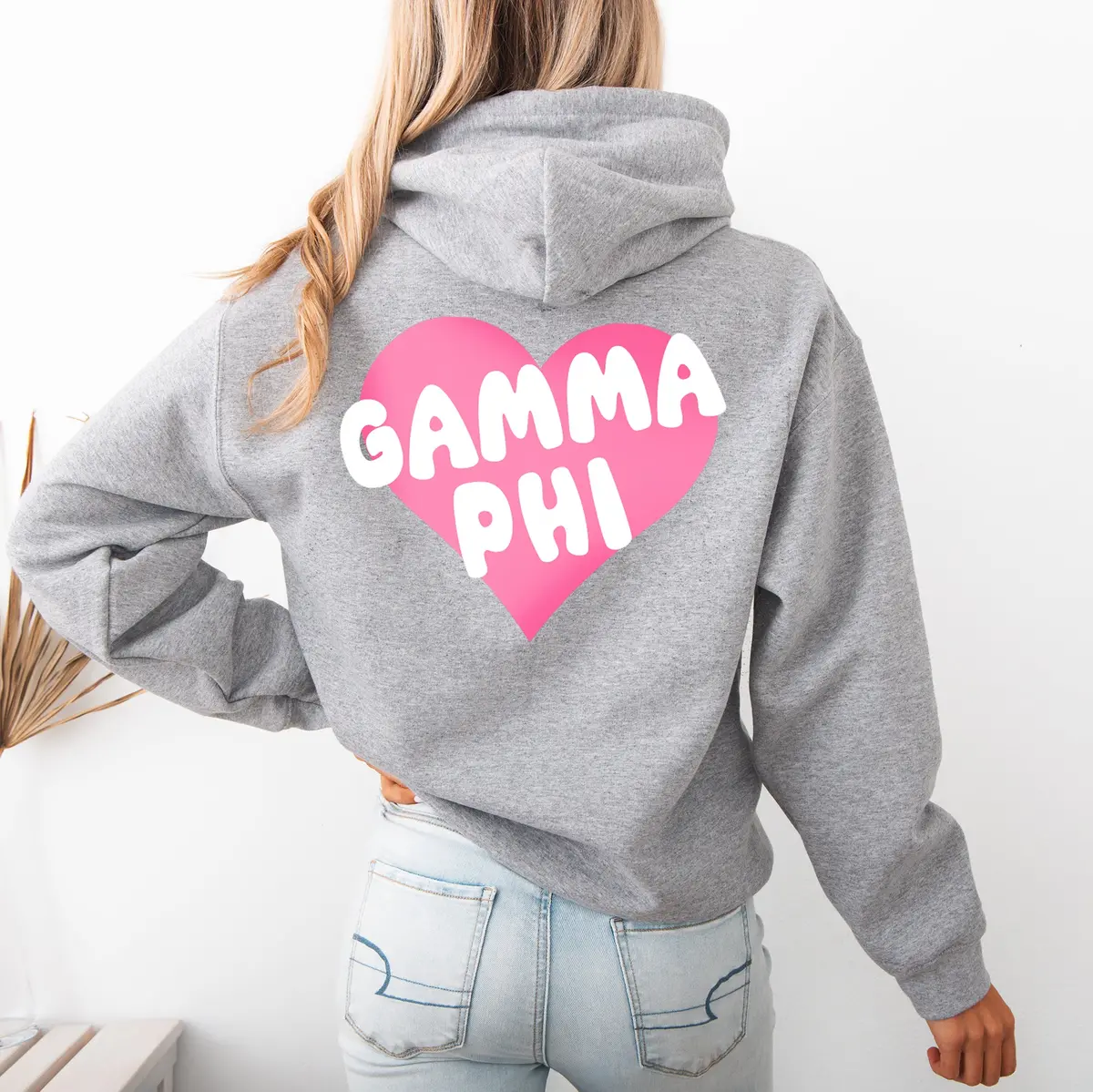 Gamma Phi Beta Boxy Heart Pullover Hoodie 1