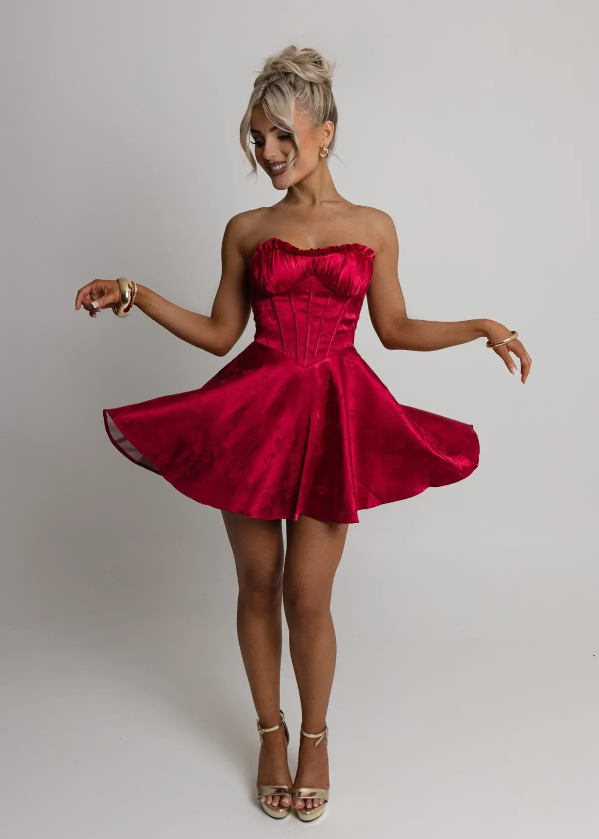 Heartstopper Strapless Mini Dress - Red 1