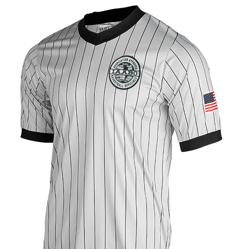 I205wfsl/I215wfsl Iaabo Logo Grey Referee Shirt W/ Flag On Left Sleeve 1