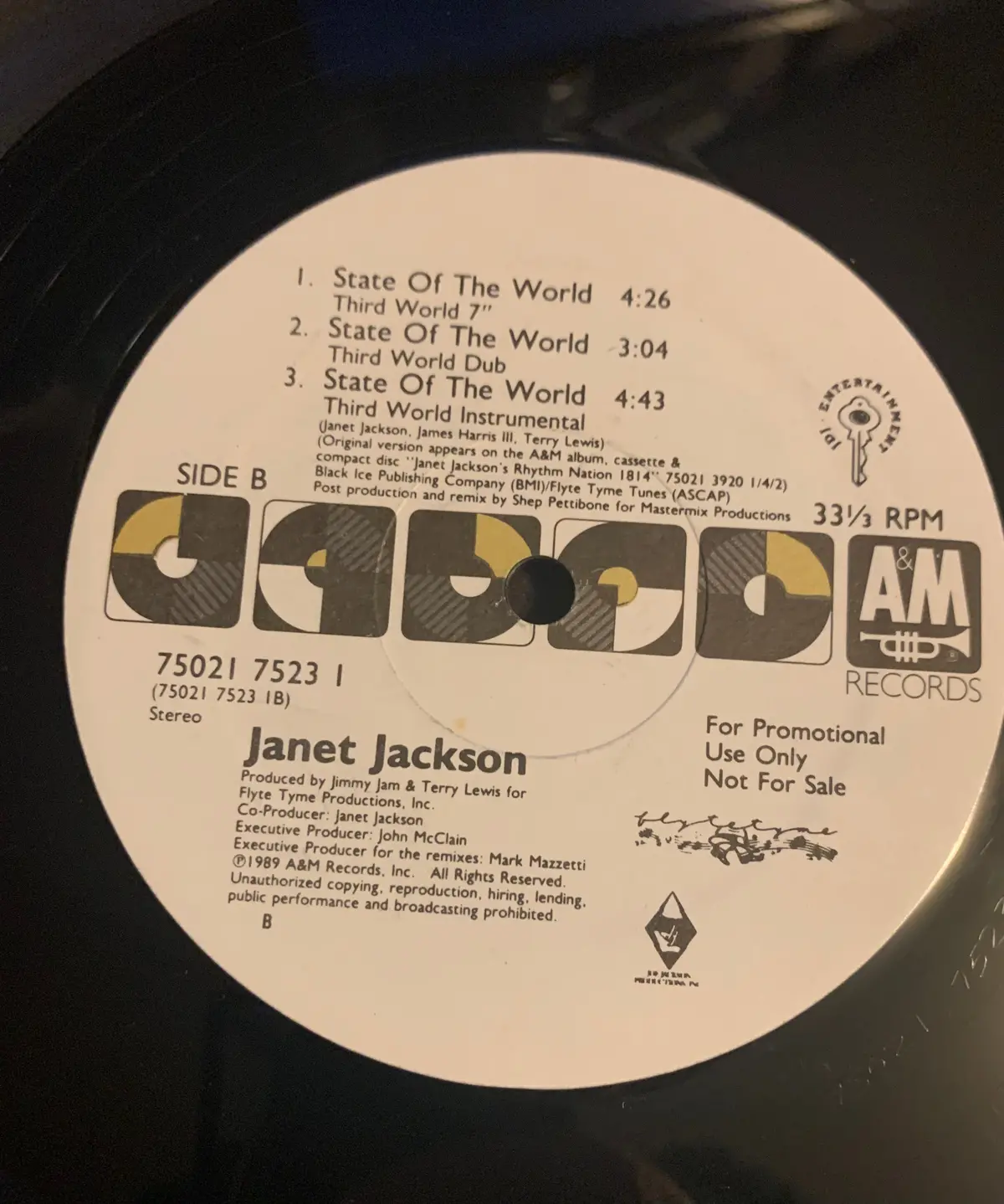 Janet Jackson - State Of The World [Promo]  12" Lp Vinyl  - Used 1