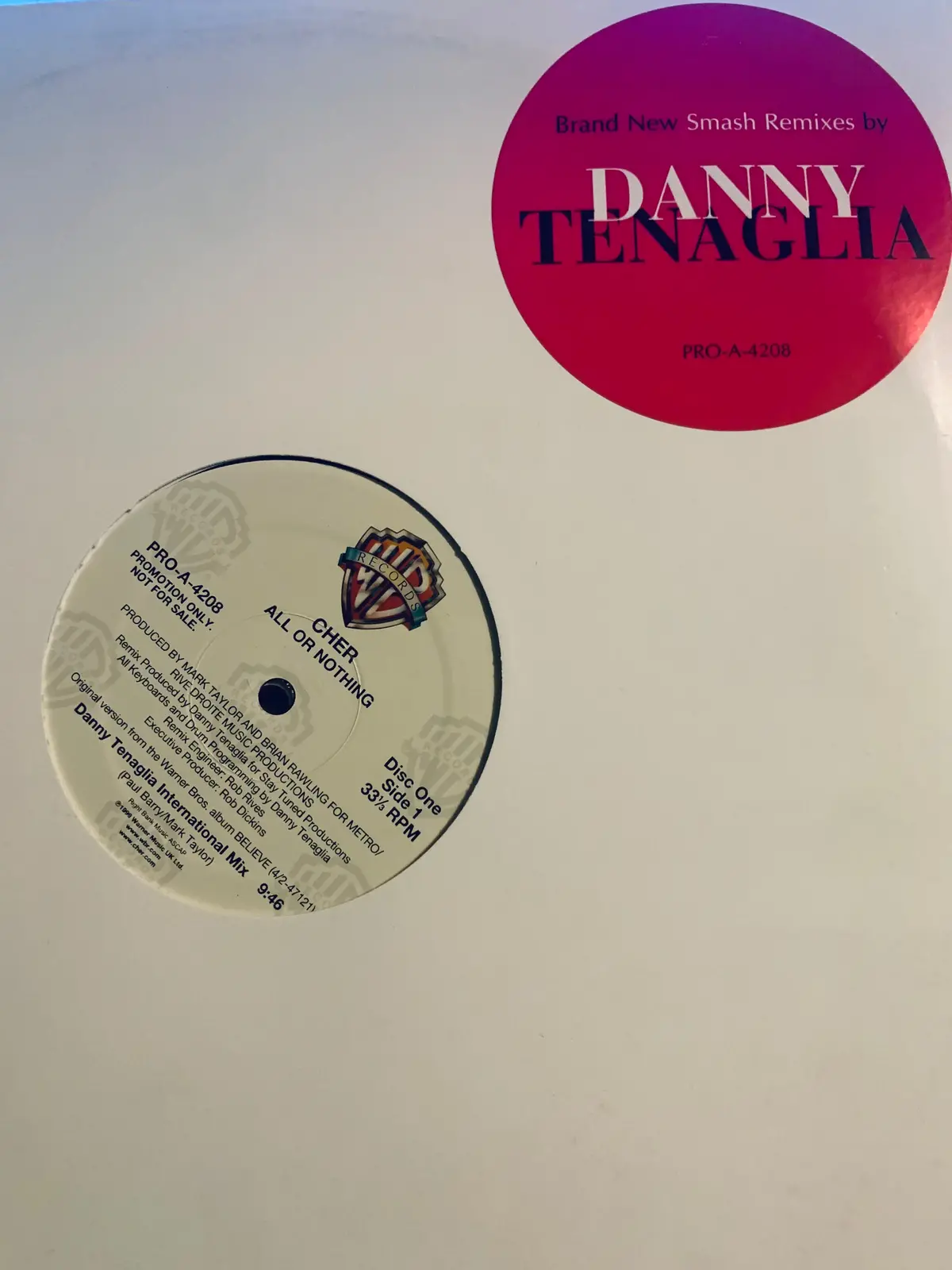 Cher - All Or Nothing 2X12" Lp Promo Remix Vinyl - Used 1